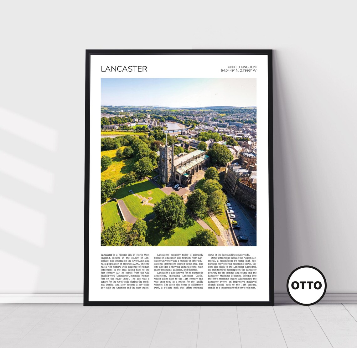Lancaster River Lune Travel Poster, England Landscape