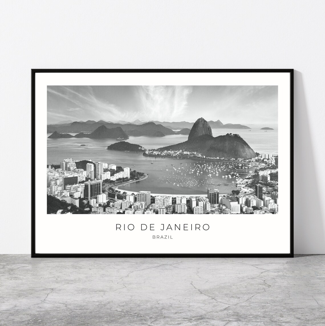 Rio De Janeiro Travel Poster, Sugarloaf Mountain Cityscape