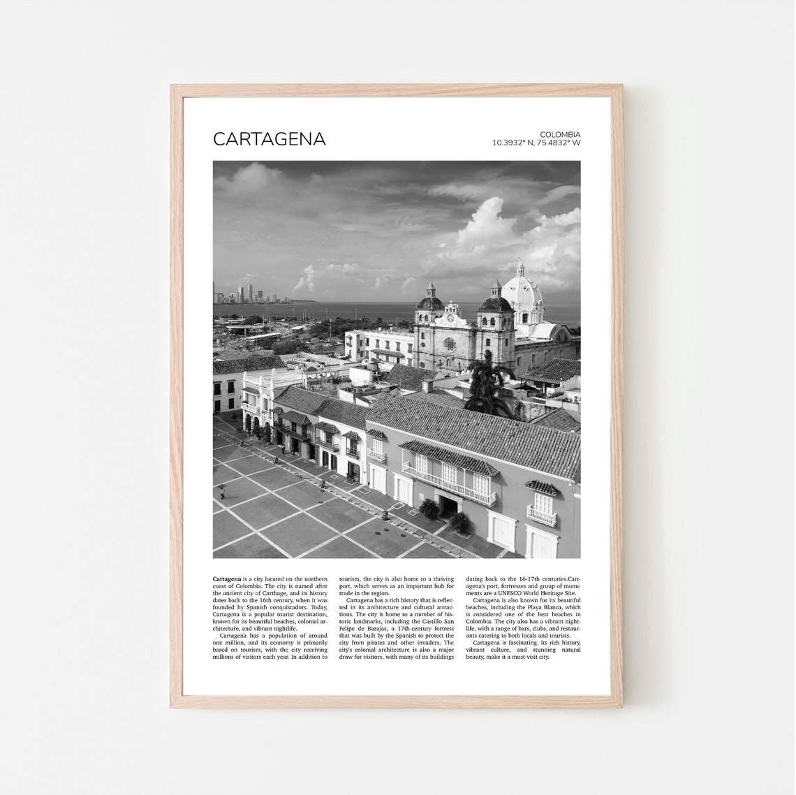 Cartagena Wall Art Cartagena De Indias Artful Travel Poster Print Photo Cityscape Skyline Colombia
