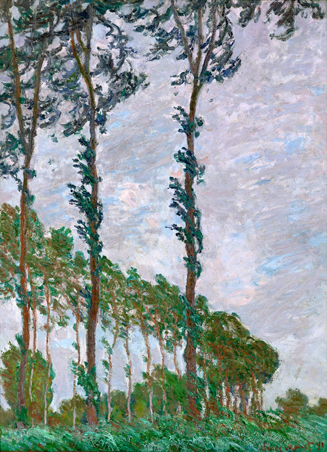 Claude Monet Wind Effect Series Of The Poplars Fine Art Glice 1891 Sku 0098 - Image 2