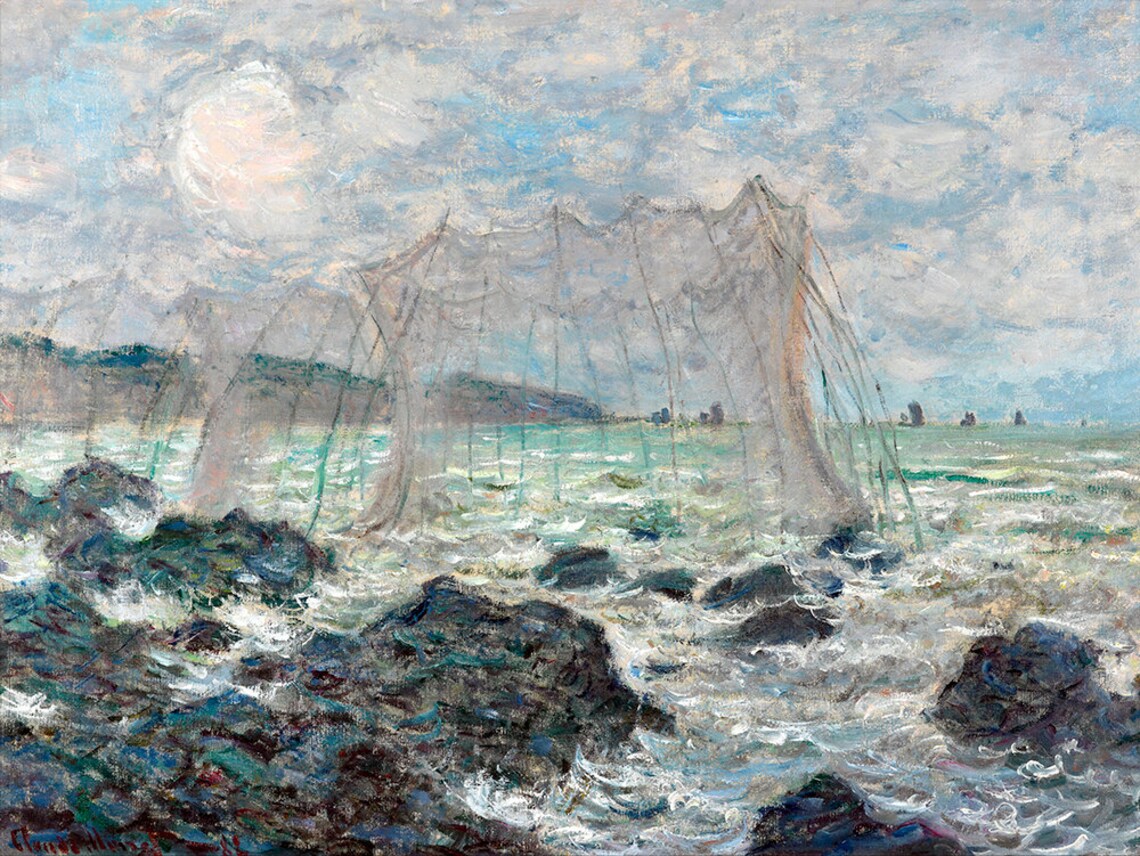 Claude Monet Fishing Nets At Pourville Fine Art Glice 1882 Sku 0176 - Image 2