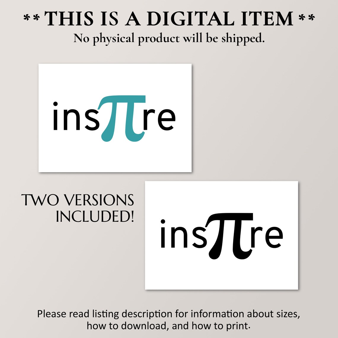 Inspire Pi Poster, Math Teacher Office Art - Image 4