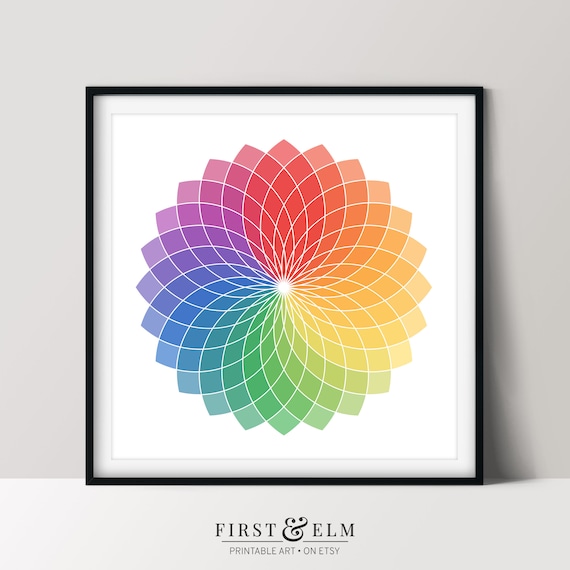 Color Wheel Poster Geometric Art Print Colorful Wall Art Instant
