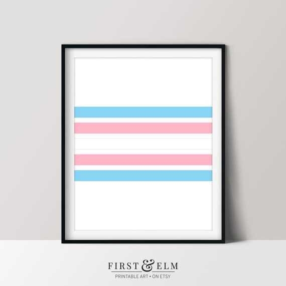 Trans Pride Flag Modern Lgbt Design Transgender Wall Art Poster