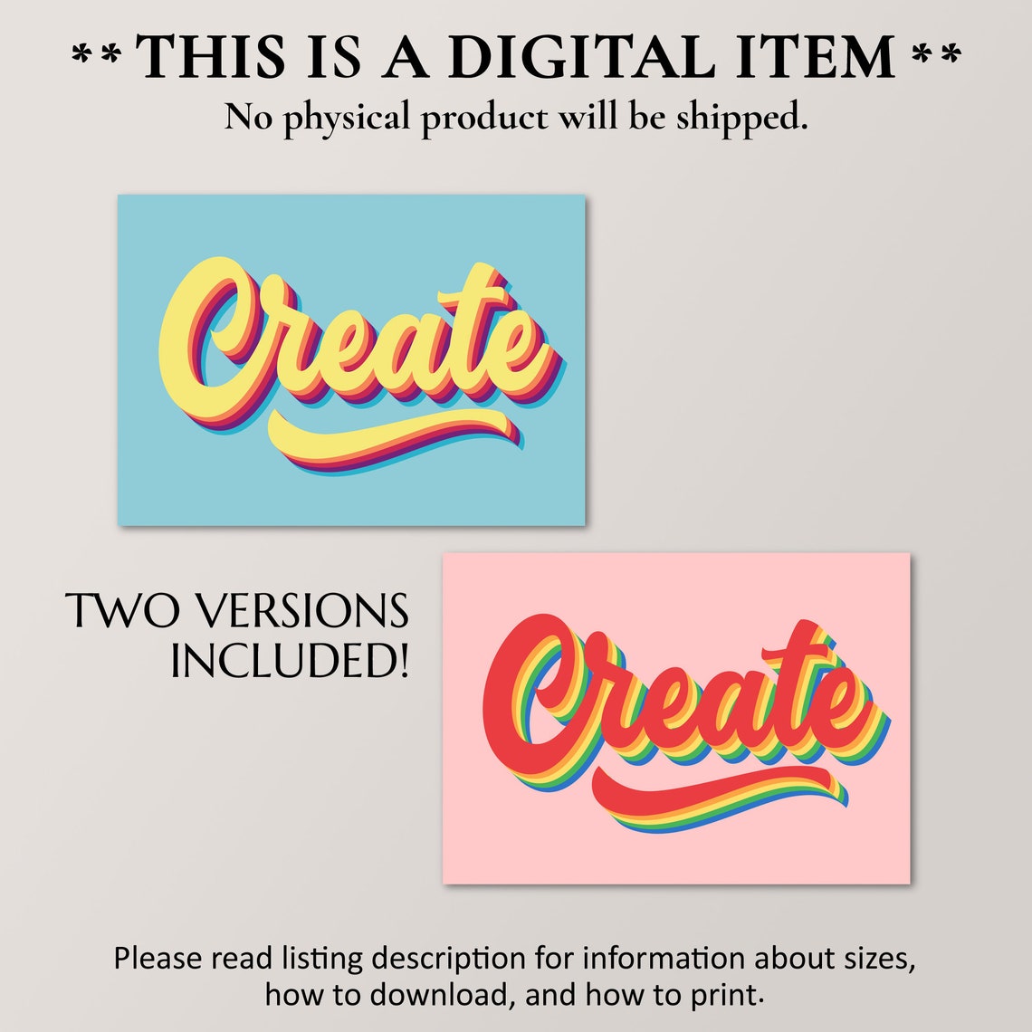 Create Hand Lettered Script Retro Typography Craft Studio Wall Poster - Image 4