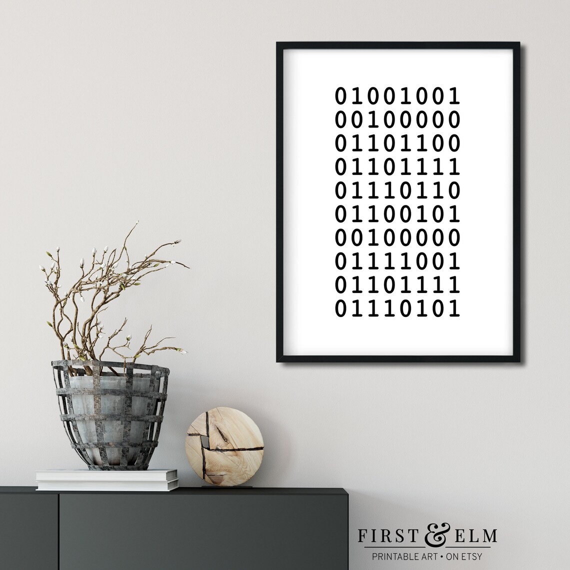Binary Code I Love You Art Print, Nerdy Gift - Image 2