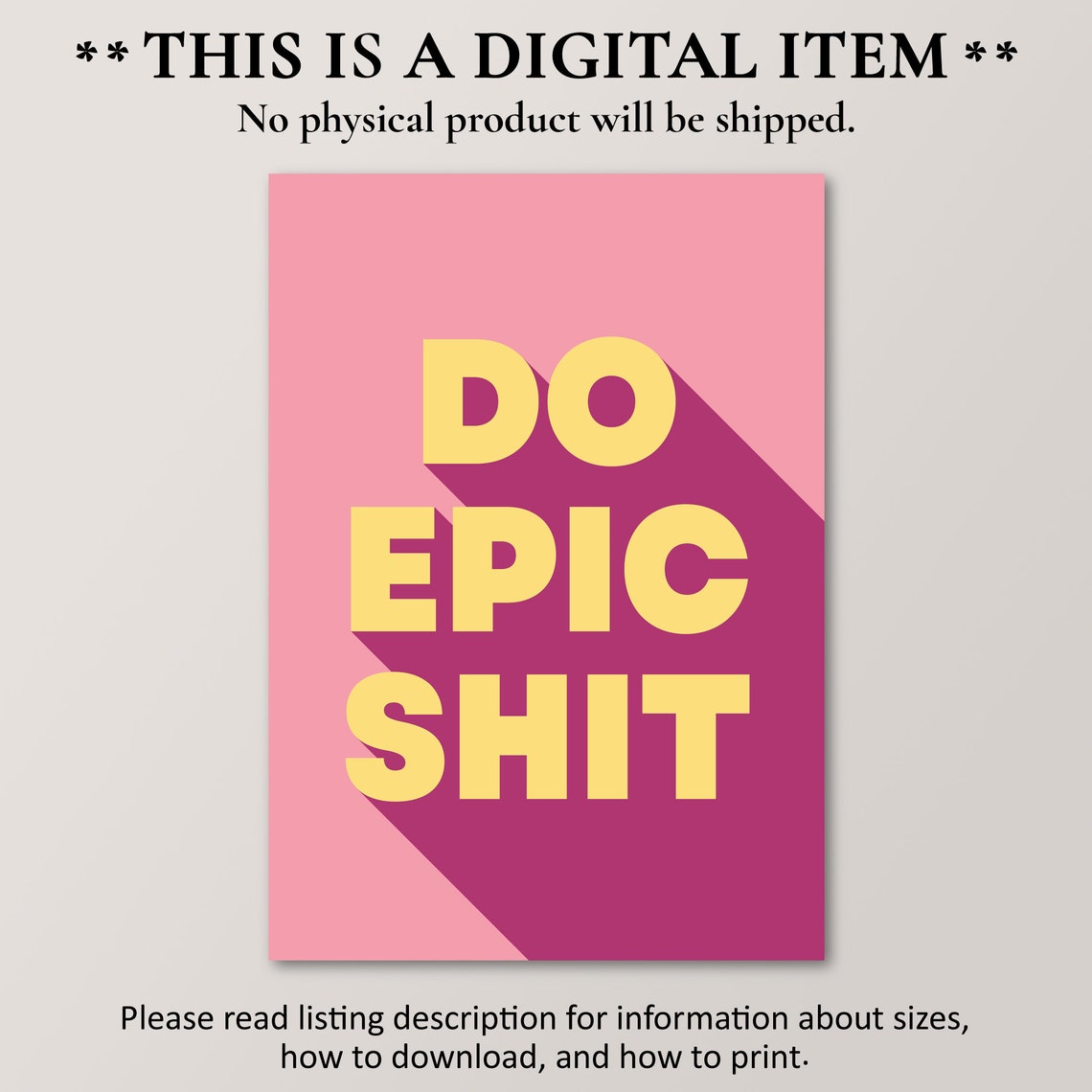 Do Epic Shit Bold Retro Statement Motivational Typography Poster - Image 2