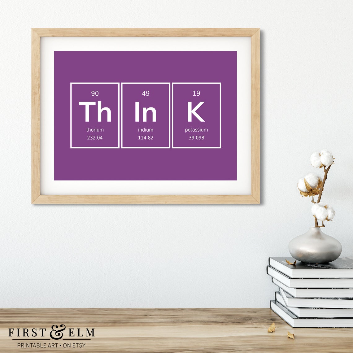 THInK Periodic Table Elements Thorium Indium Potassium Purple Poster - Image 2