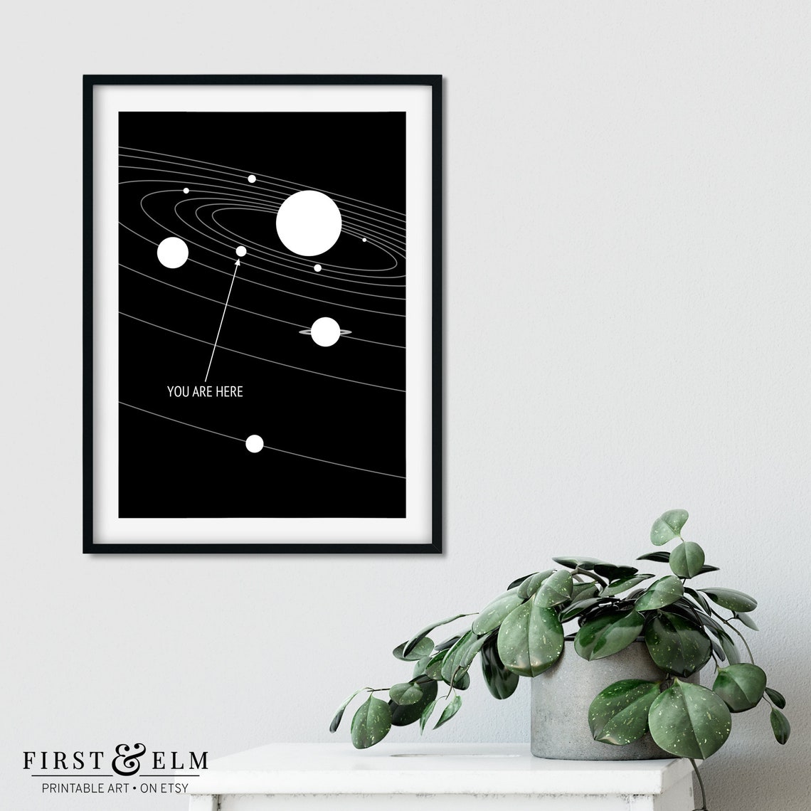 You Are Here Solar System Orbit Map Astronomy Space Wall Poster
