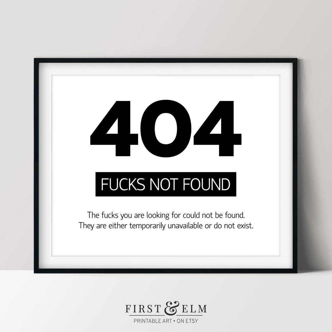 404 Fucks Not Found Funny Office Error Message Geek Humor Poster