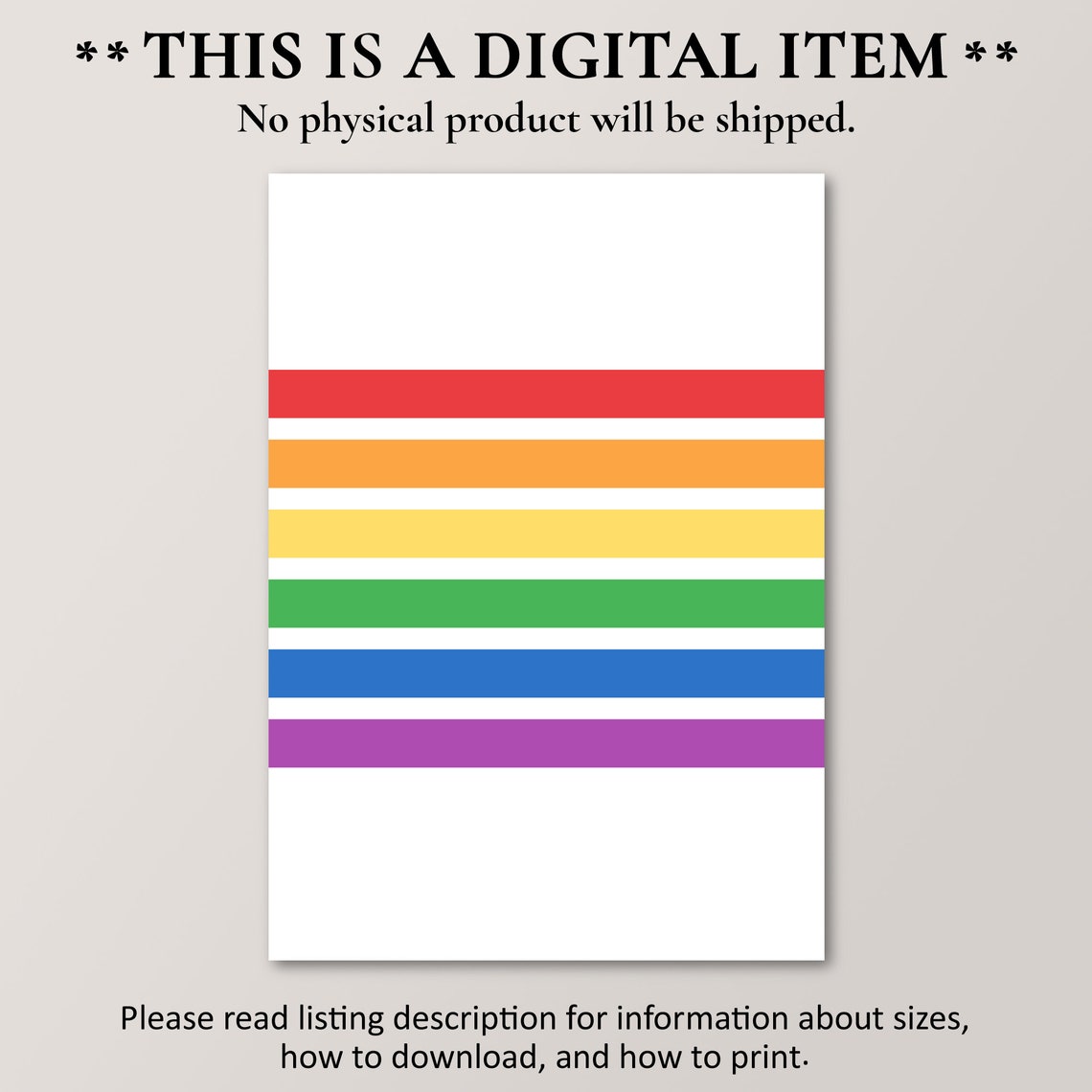 Minimalist Rainbow Pride Flag Stripes LGBTQ Support Wall Poster - Image 4