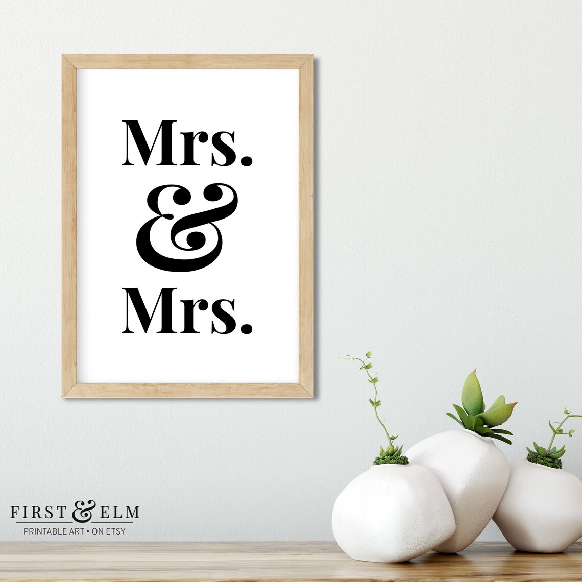 Mrs and Mrs Wedding Sign LGBTQ Pride Couple Decor Minimalist Poster - Image 3
