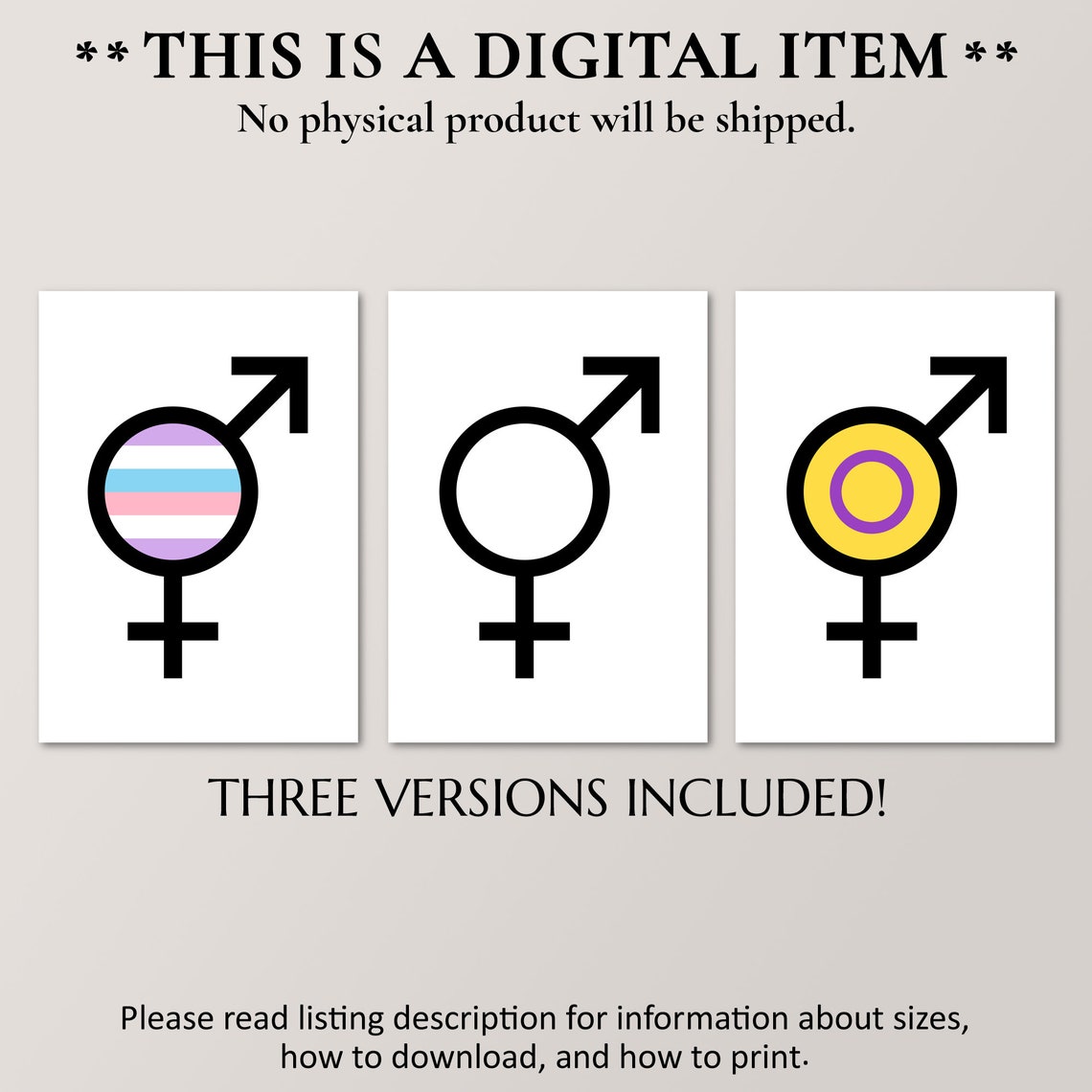 Bold Intersex Gender Symbol Pride Colors Minimalist Art Poster - Image 2