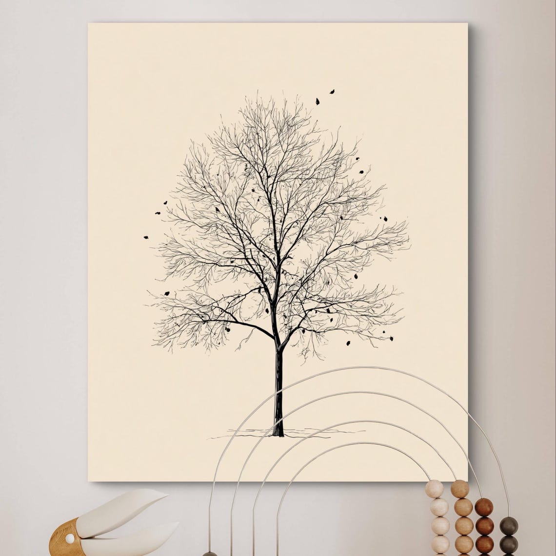 Minimalist Tree Line Art Nature Wall Print