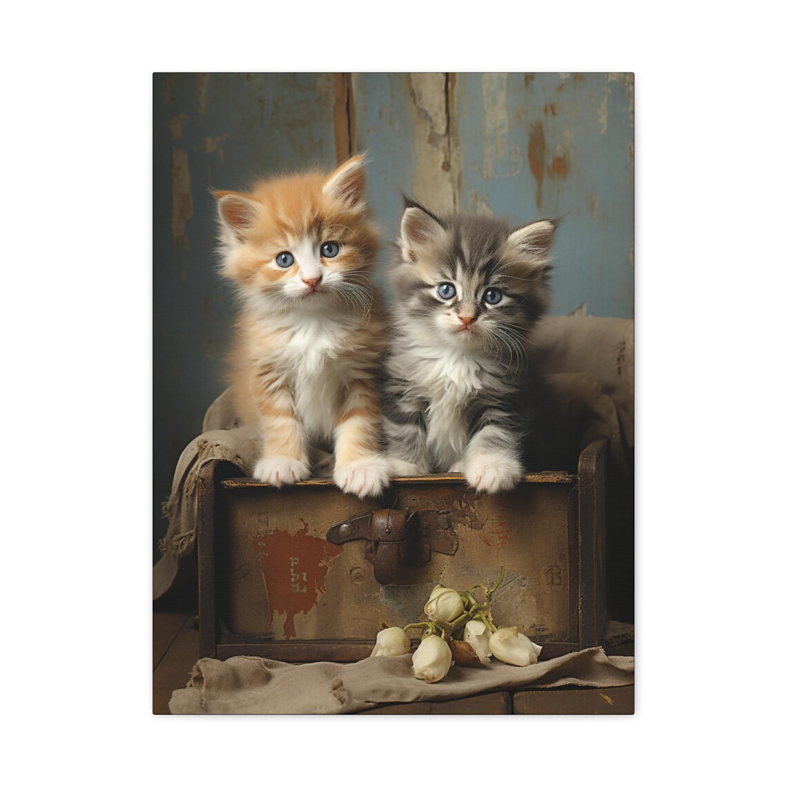 Adorable Kittens Cat Art Print, Charming Home Decor