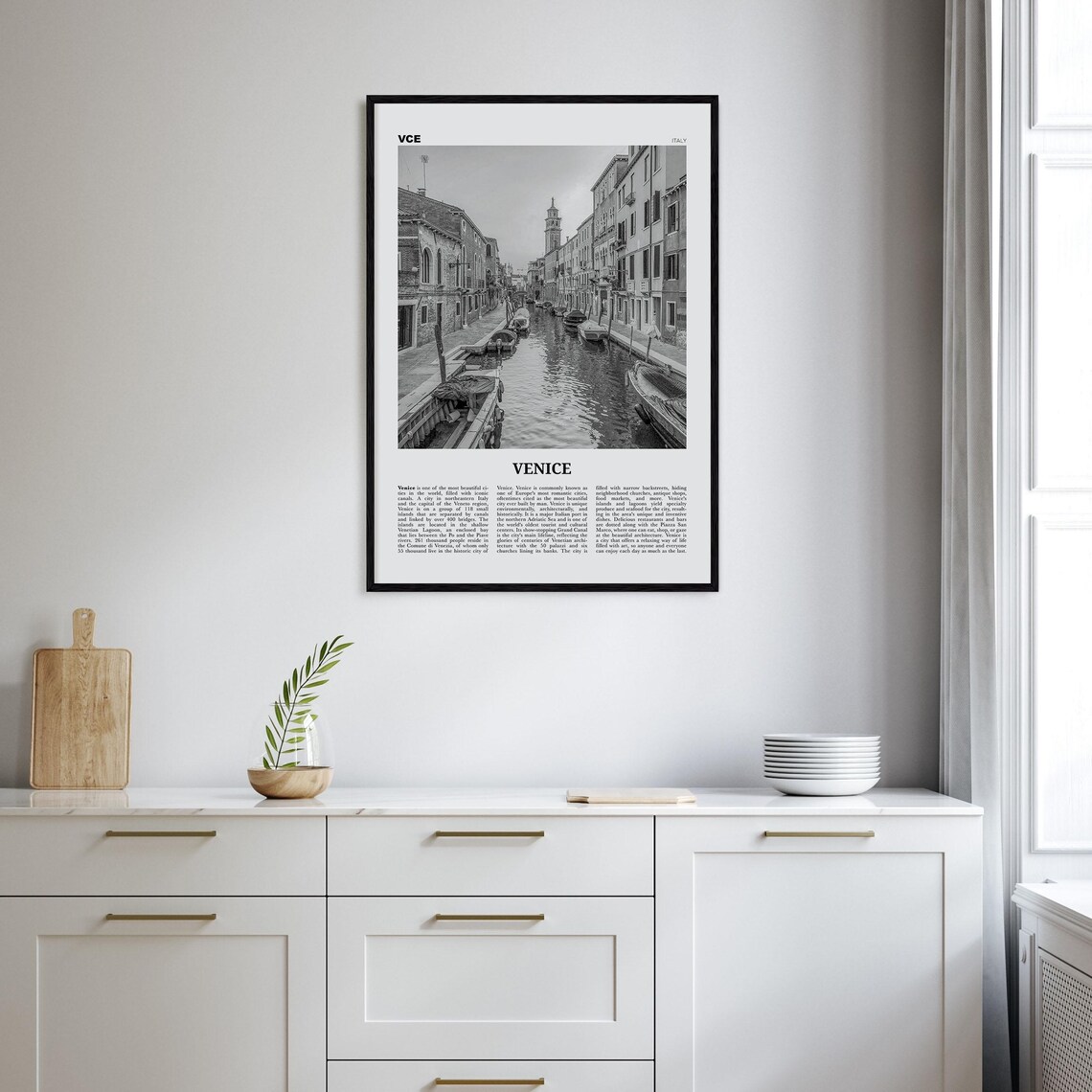 Venice Black and White Travel Poster, Venezia Italy - Image 2
