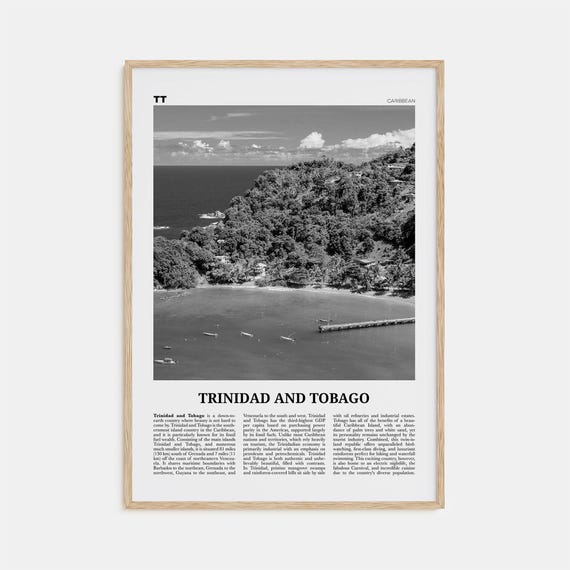 Trinidad and Tobago Black and White Poster, Port Of Spain