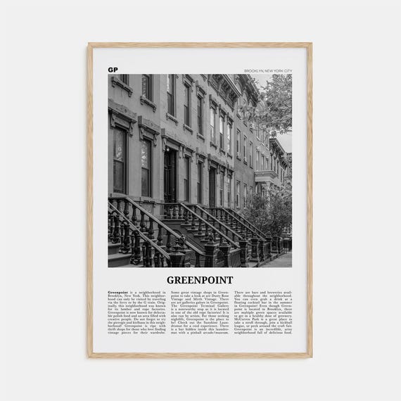 Greenpoint, Brooklyn Travel Poster in Black & White