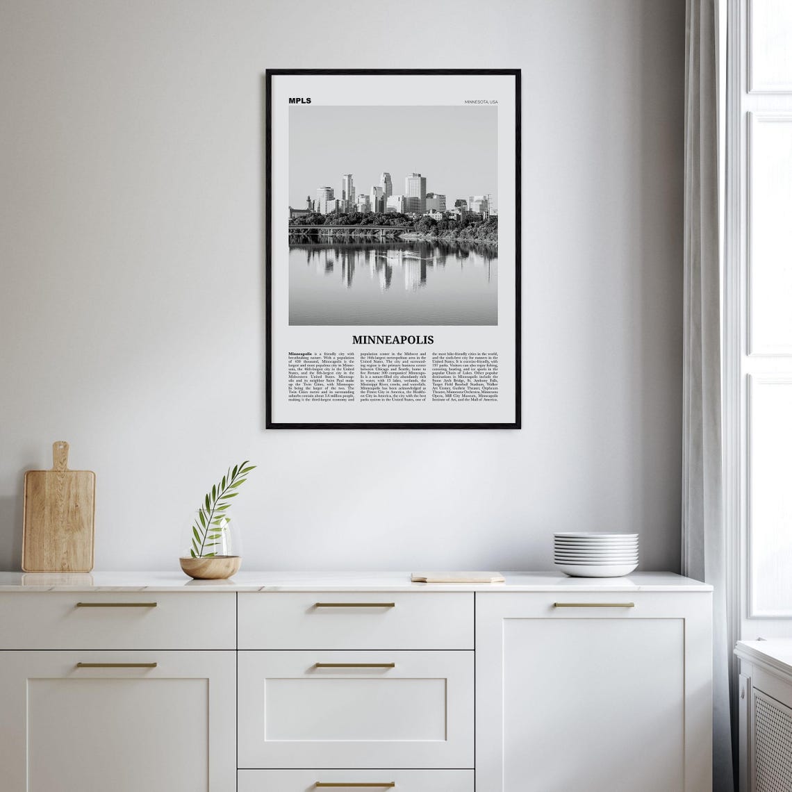 Minneapolis Black and White No. 1 Travel Poster - Image 2