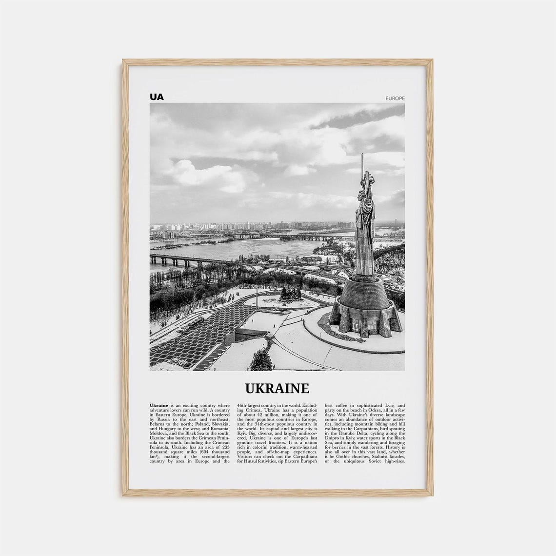 Ukraine Black and White Wall Photo Poster Print