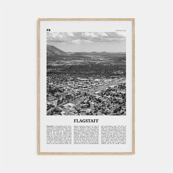 Flagstaff Black and White Travel Poster, Arizona