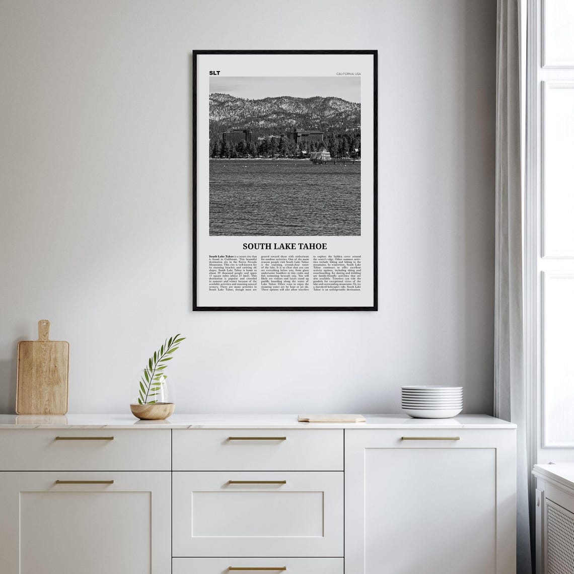 South Lake Tahoe Print Black And White South Lake Tahoe Wall Art South Lake Tahoe Poster South Lake Tahoe Photo California Usa - Image 2