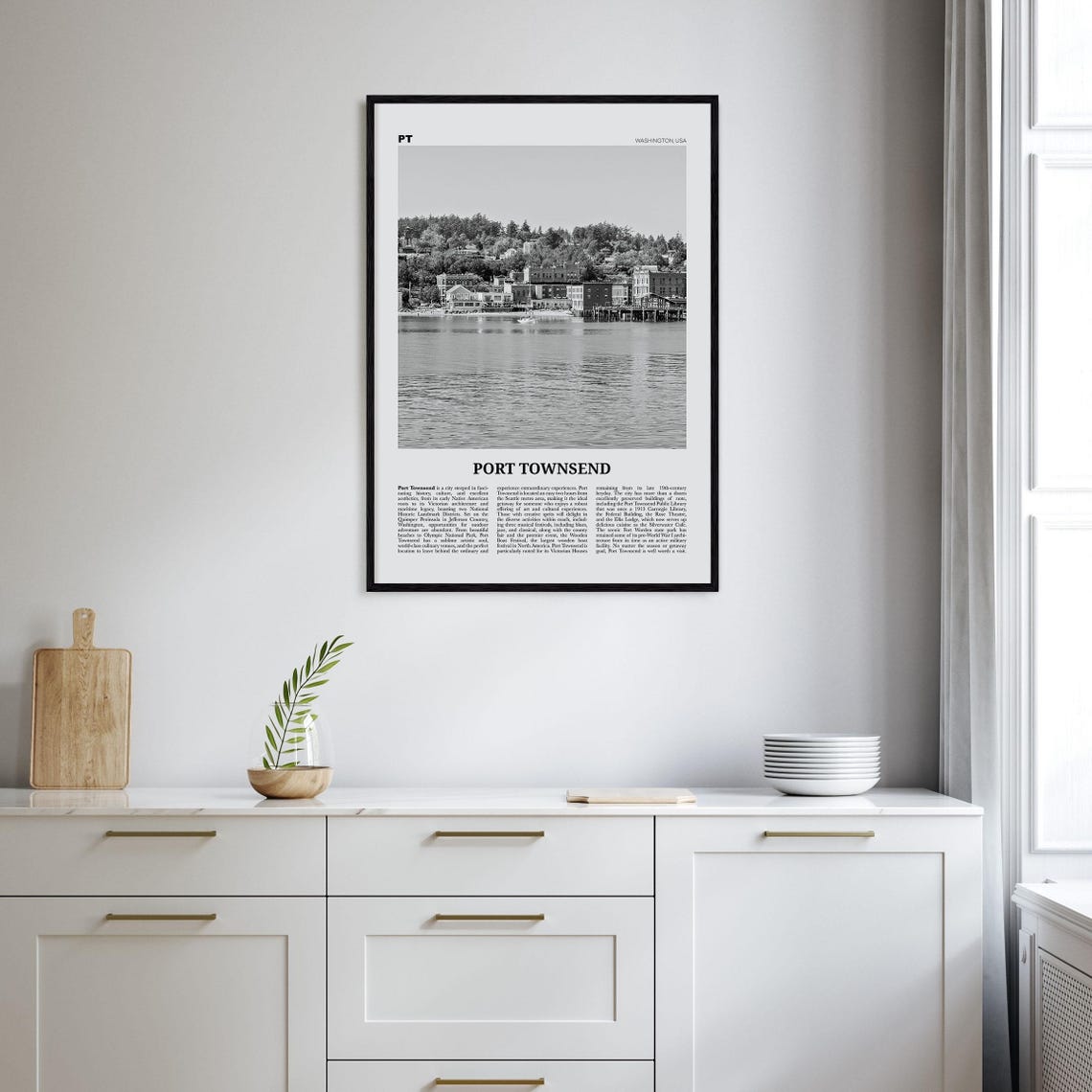 Port Townsend Black and White Travel Poster - Image 2