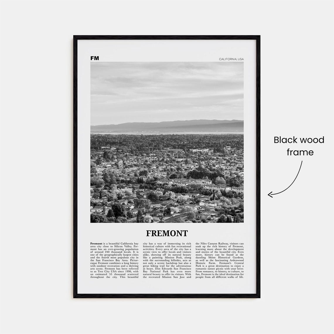 Fremont Print Black And White Fremont Wall Art Fremont Poster Fremont Photo Fremont Wall Decor California Usa United States - Image 3