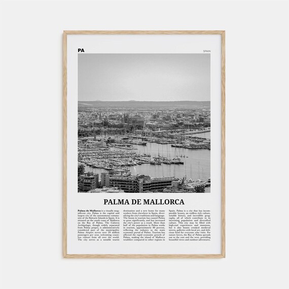 Palma De Mallorca Black And White Travel Poster