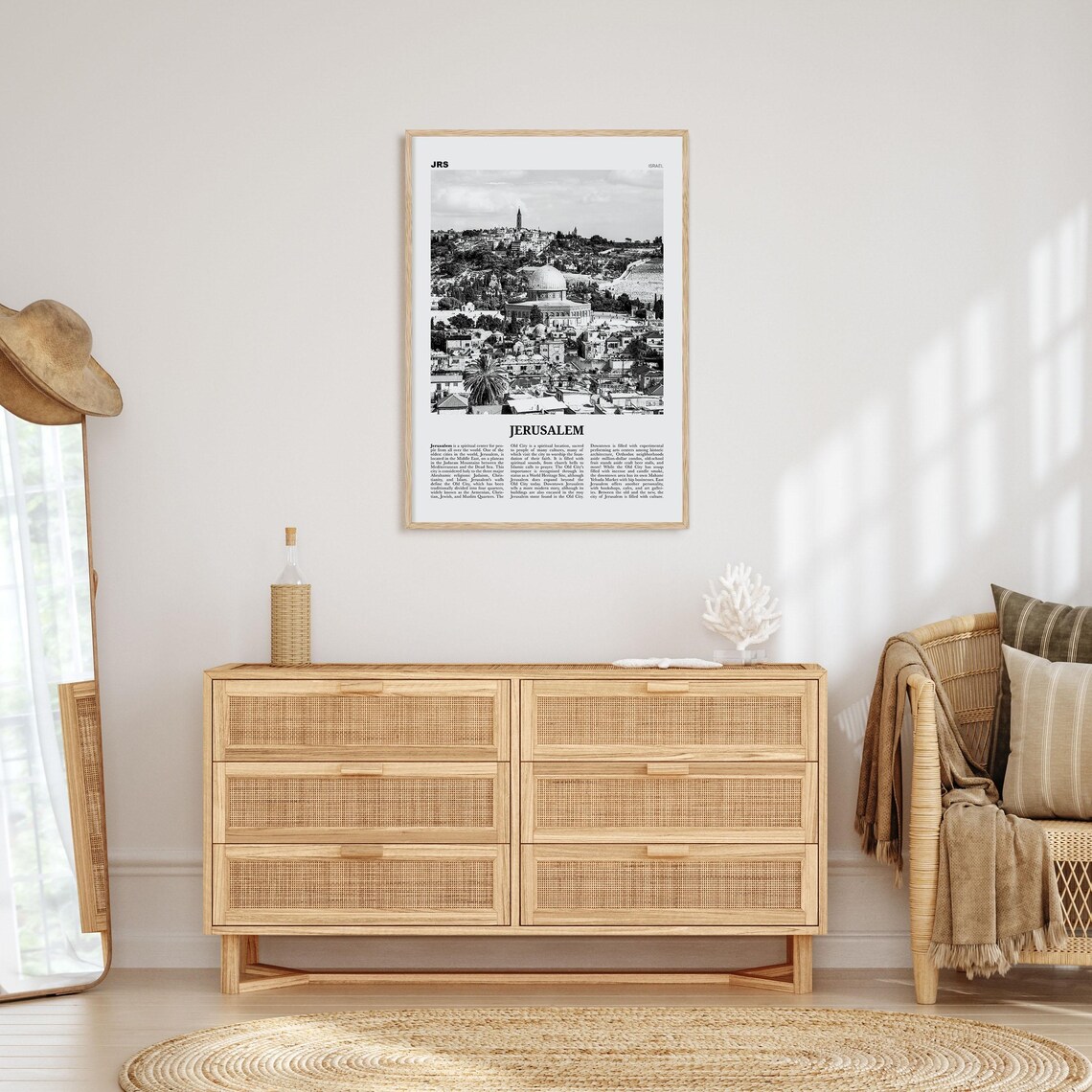 Jerusalem Black and White Art Print, Israel Middle East - Image 4