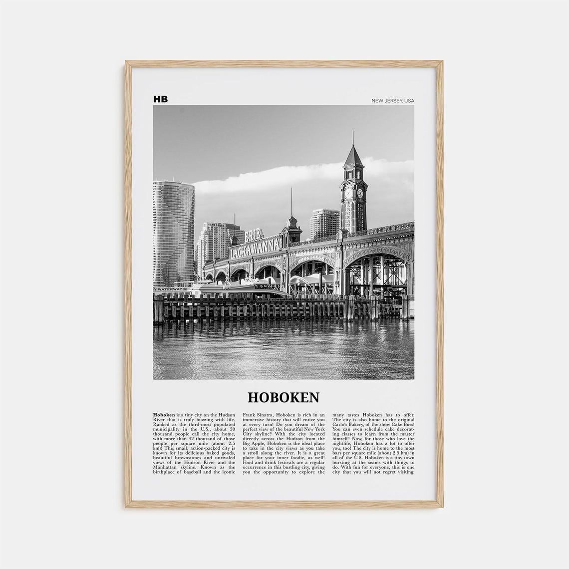 Hoboken Black and White No. 2 New Jersey Art Print