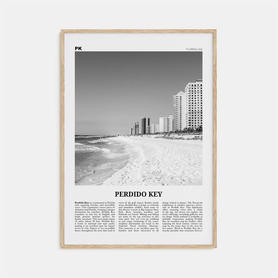 Perdido Key, Florida Black And White Travel Poster