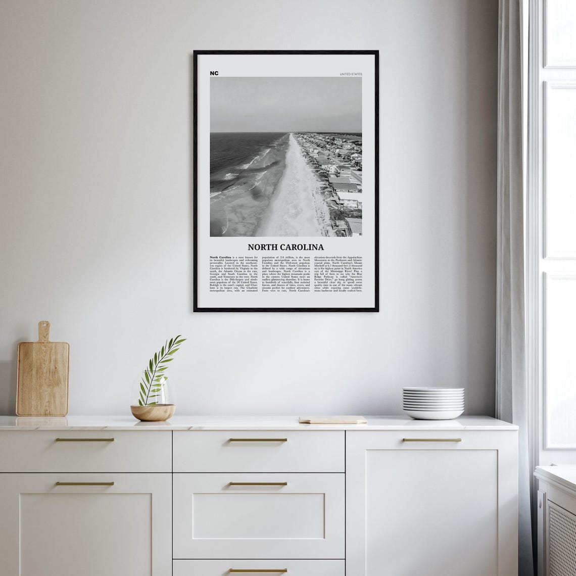 North Carolina Print Black And White No 4 North Carolina Wall Art North Carolina Poster North Carolina Photo Usa United States - Image 2