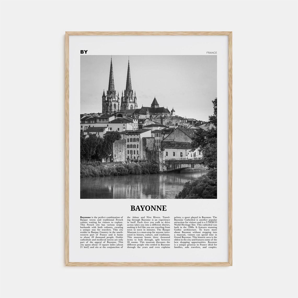 Bayonne Print Black And White France Bayonne Wall Art Bayonne Poster Bayonne Photo Bayonne Wall Dcor Bayonne Map France