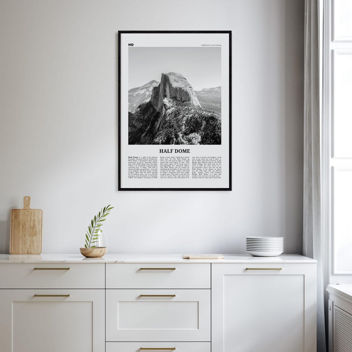 Half Dome Black and White Art Print, Yosemite - Image 2