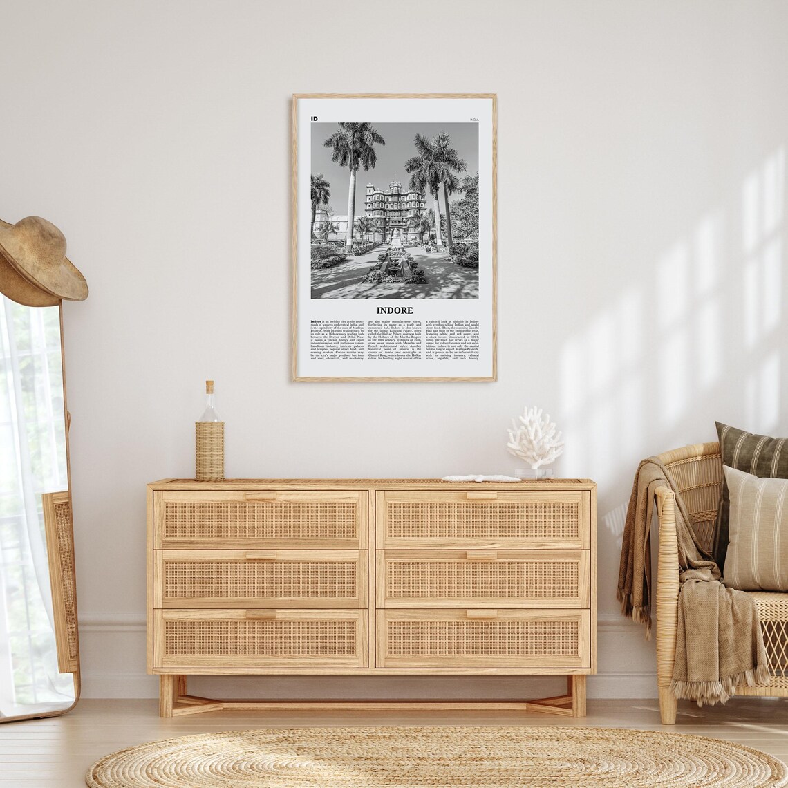 Indore Print Black And White Indore Wall Art Indore Poster Indore Photo Indore Wall Dcor Indore Map India - Image 4