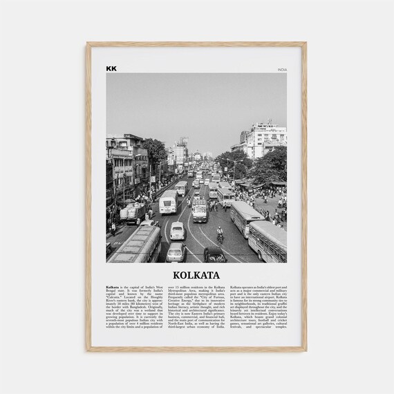 Kolkata Black And White Travel Poster, West Bengal