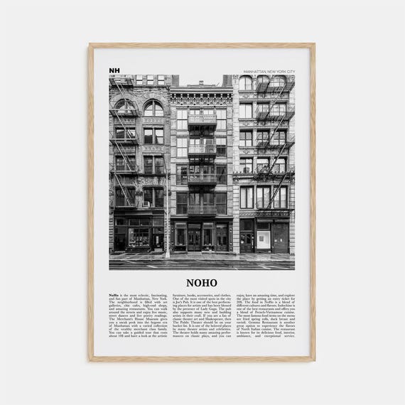 NoHo Black And White Travel Poster, New York City