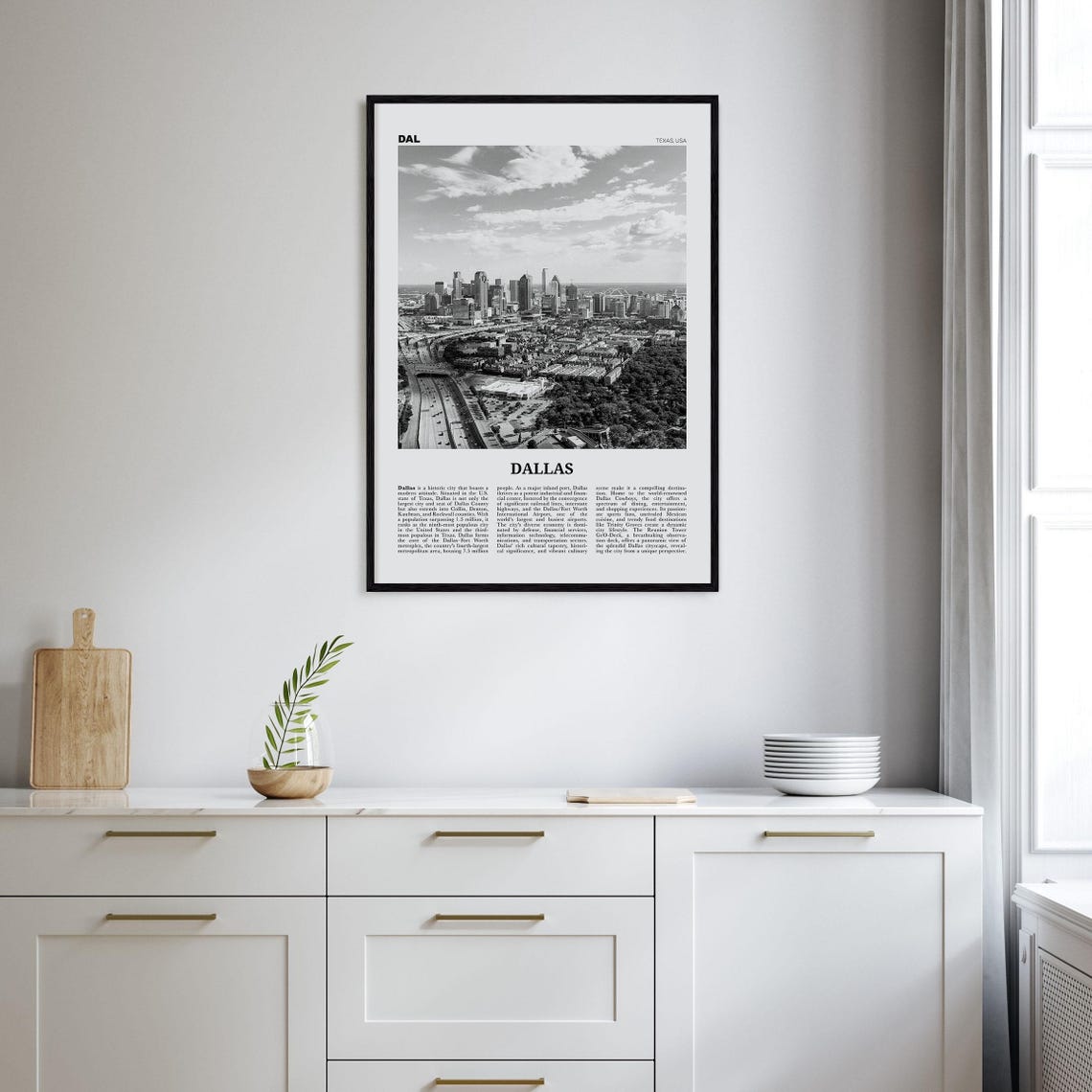 Dallas Print Black And White No 3 Dallas Wall Art Dallas Poster Dallas Photo Dallas Wall Decor Texas Usa United States - Image 2