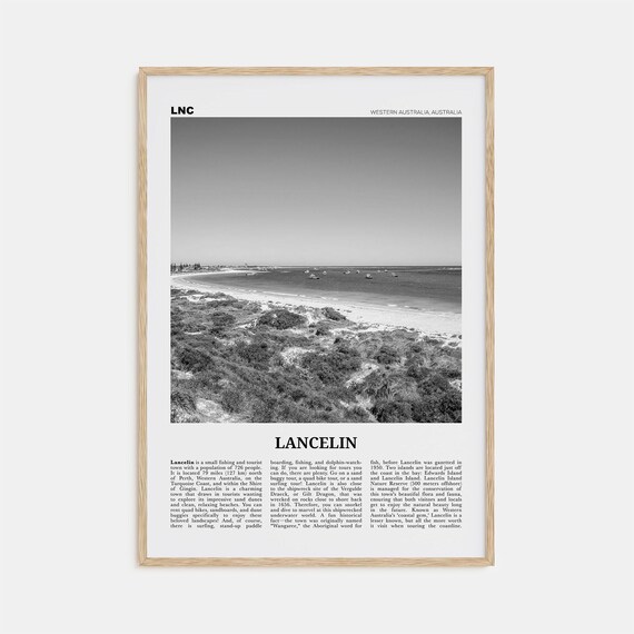 Lancelin Black and White Travel Poster, Western Australia