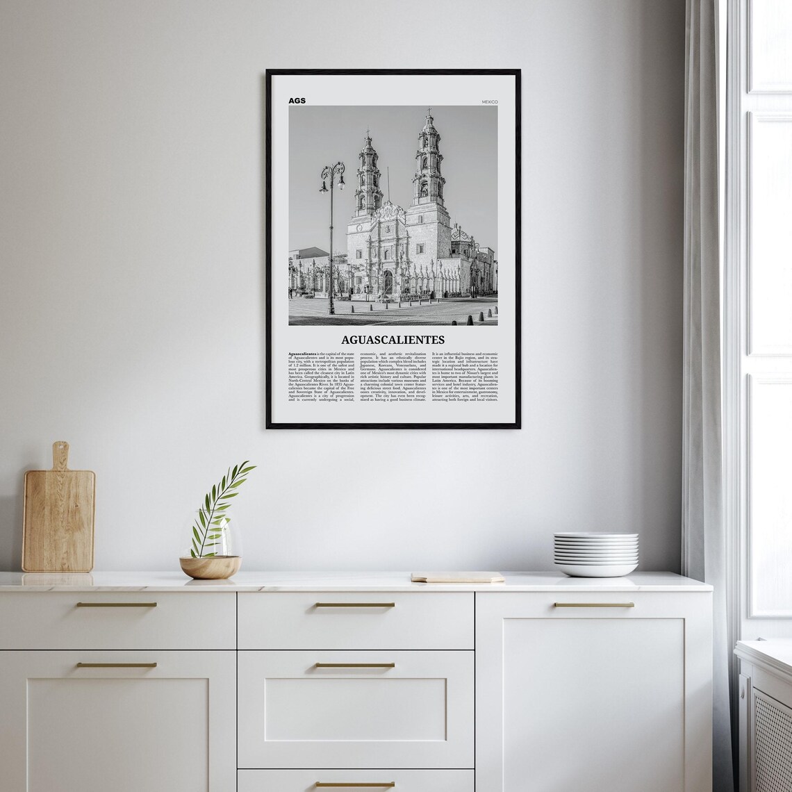 Aguascalientes Black And White Poster Print, Mexico - Image 2