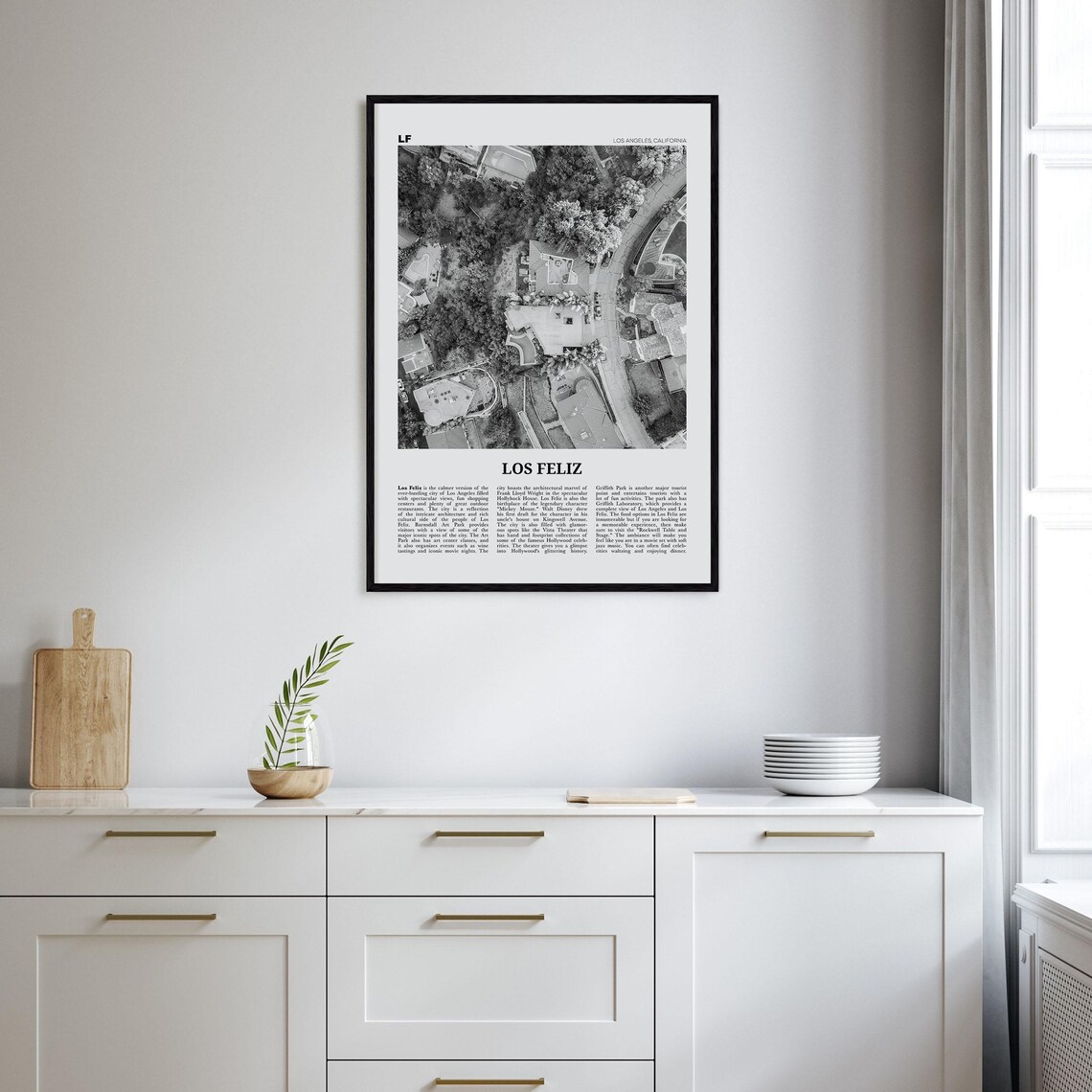 Los Feliz Black and White Art Print, Los Angeles - Image 2