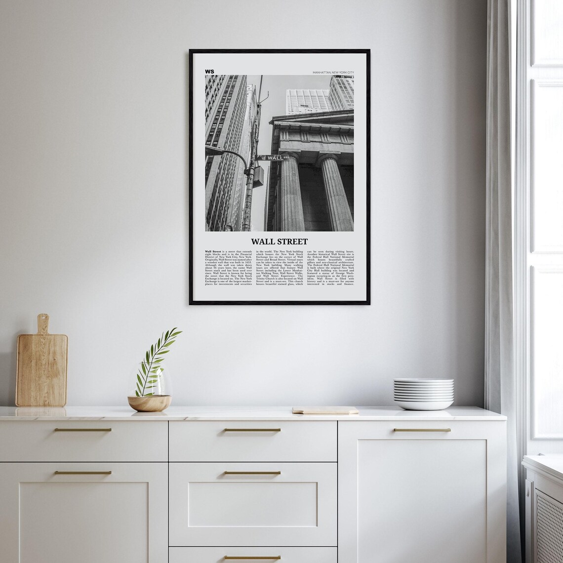 Wall Street Black And White Travel Poster, Manhattan - Image 2