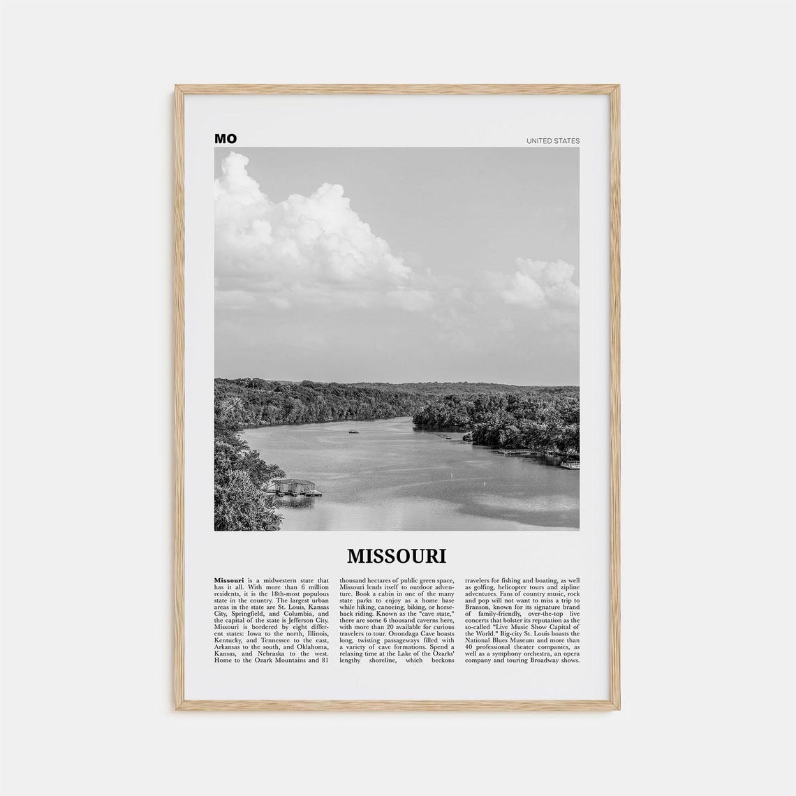 Missouri Print Black And White No 1 Missouri Wall Art Missouri Poster Missouri Photo Missouri Wall Decor Usa United States