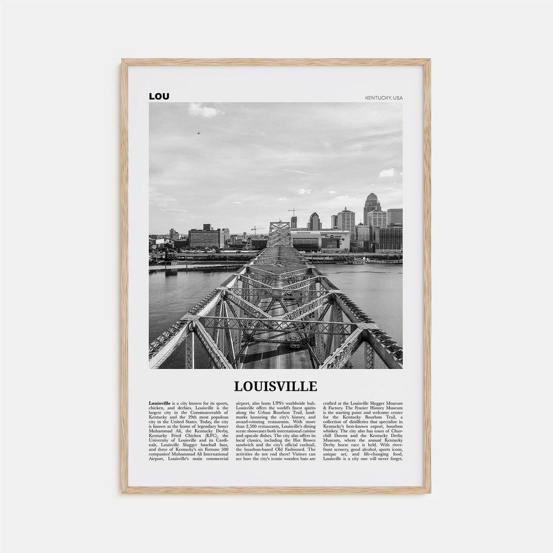 Louisville Print Black And White No 2 Louisville Wall Art Louisville Poster Louisville Photo Kentucky Usa United States America