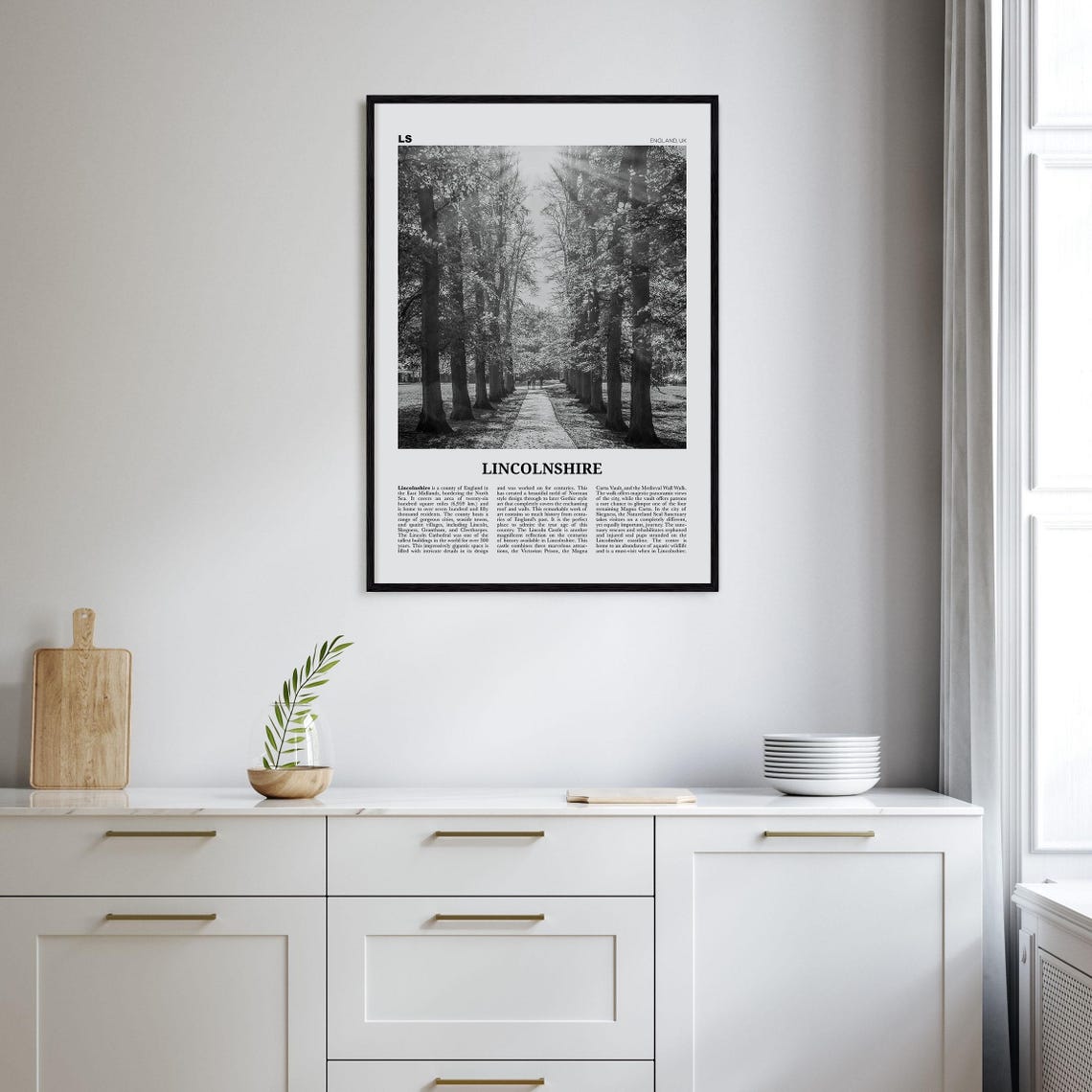 Lincolnshire Print Black And White Lincolnshire Wall Art Lincolnshire Poster Lincolnshire Photo Lincolnshire Map England Uk - Image 2