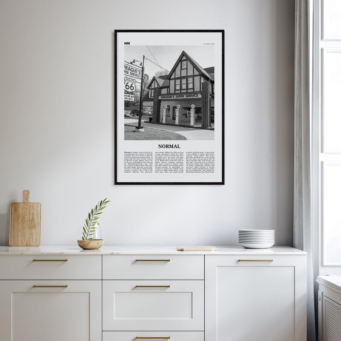 Illinois USA Map, Black and White Travel Poster - Image 2