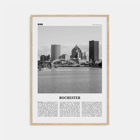 Rochester Black and White New York Travel Poster
