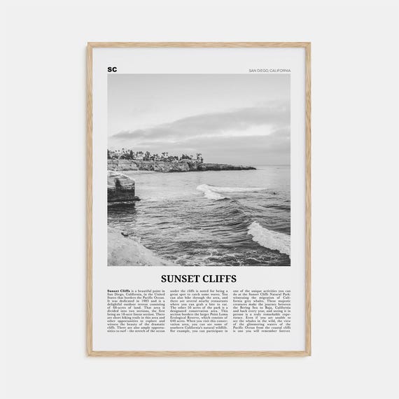 Sunset Cliffs, San Diego California Travel Poster
