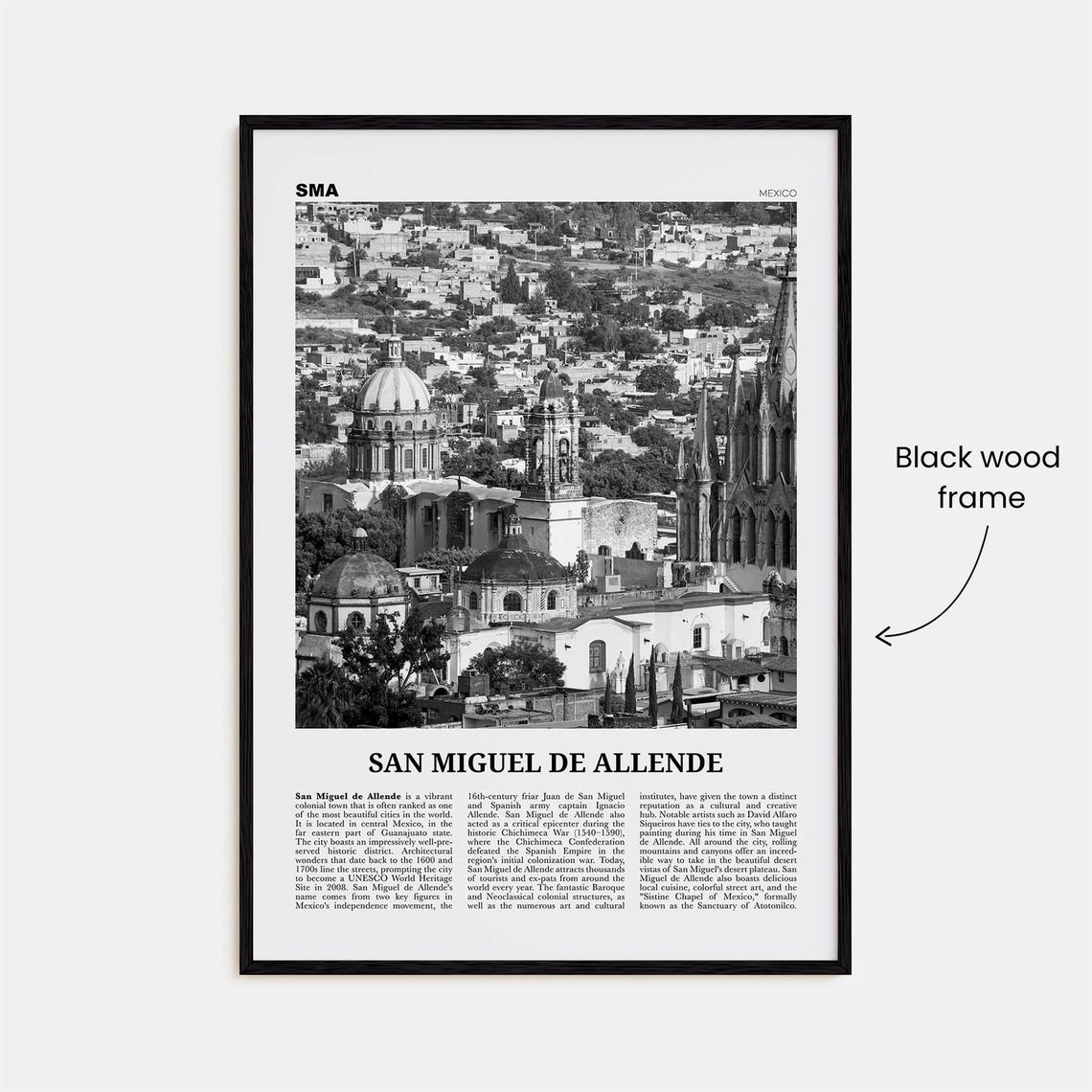 San Miguel De Allende Black And White Art Print - Image 3